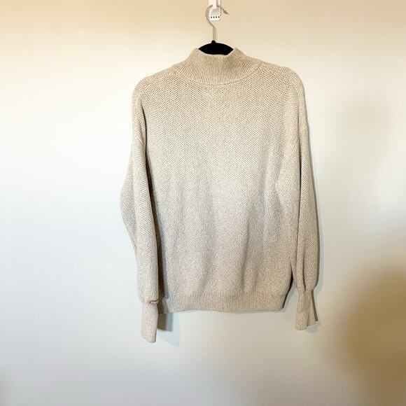 Lunya Cottonsilk™ Pocket Henley sweater oat‎ marl women’s medium - Picture 3 of 11